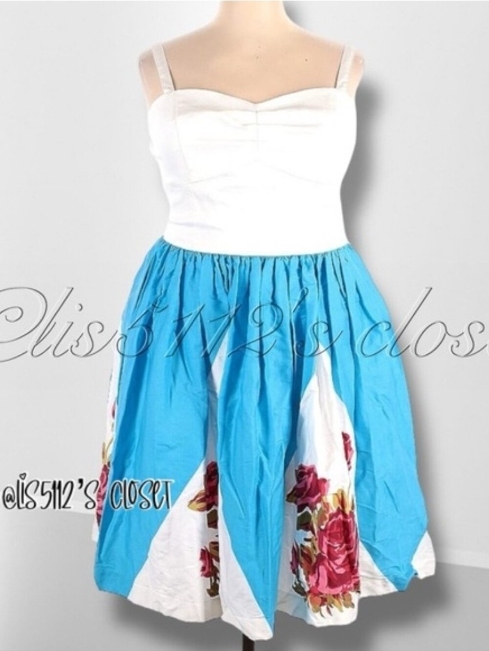 Pinup Couture Gloria Rose Border Roses PUG Swing Dress 2X - Picture 3 of 3